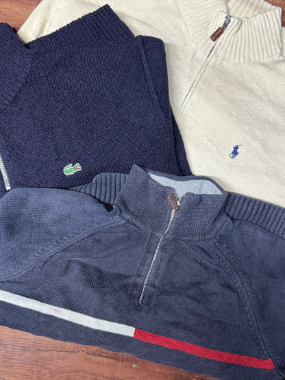 BRANDED HALF ZIPS - A GRADES (10/20% RL, TOMMY, LACOSTE)